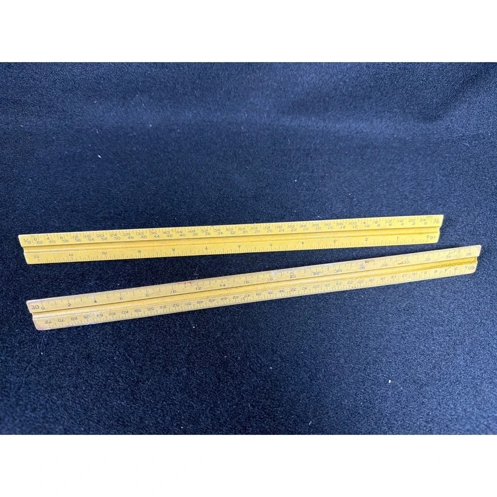 Vintage Dietzgen 11626 11636 Triangular Architect Engineer Scale Rulers USA 12in